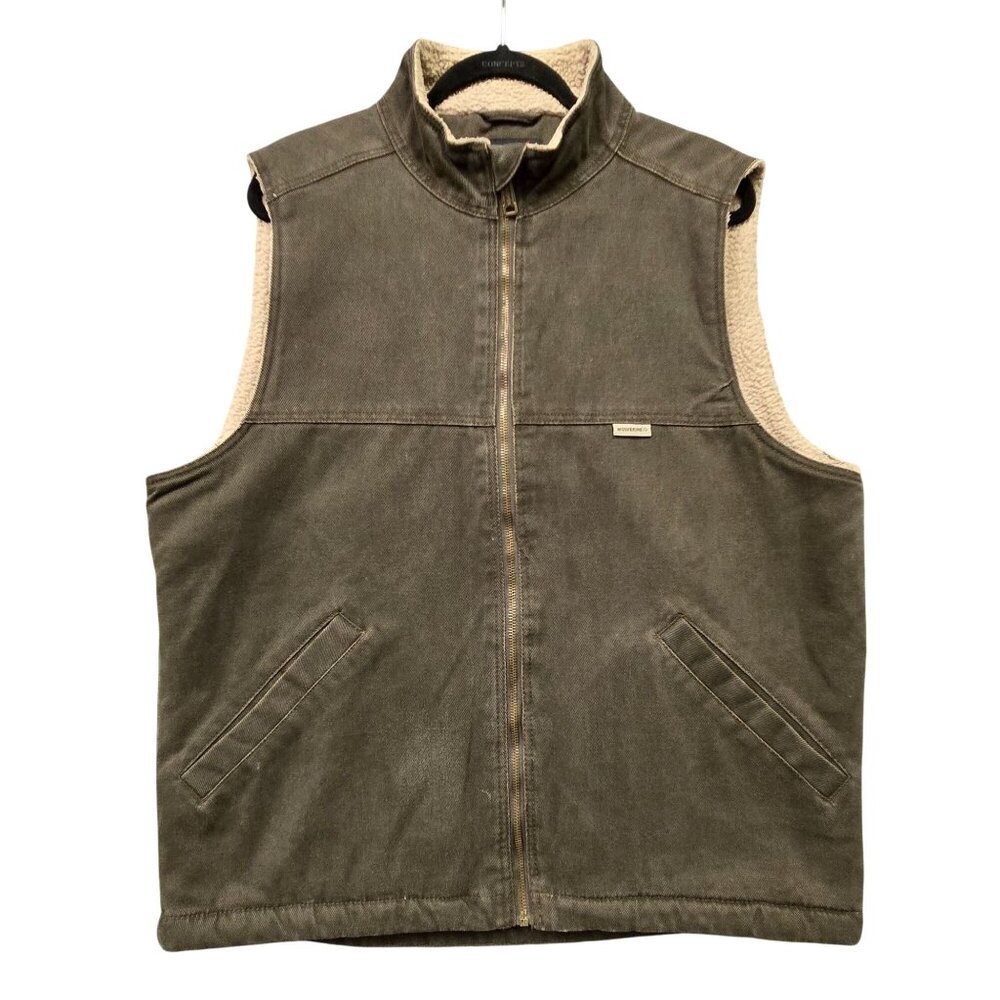 Wolverine Mens L Brown Upland Sherpa-Lined Canvas Vest Work Ranch Western‎